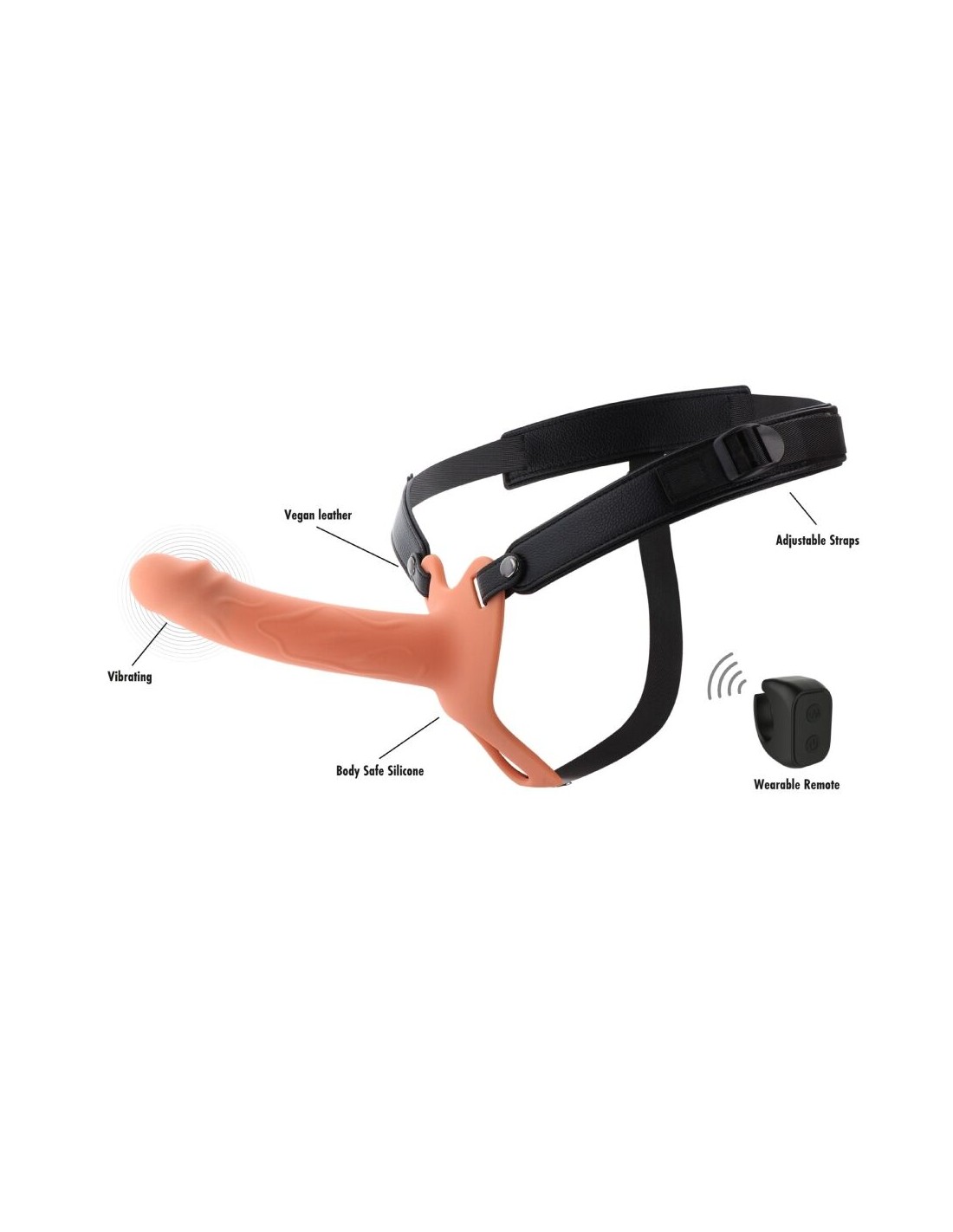 ACESS&Oacute;RIOS CASAL Hollow Penis Strap-on Vibrating Silicone 18 cm Hollow Penis Strap-on Vibrating Silicone 18 cm