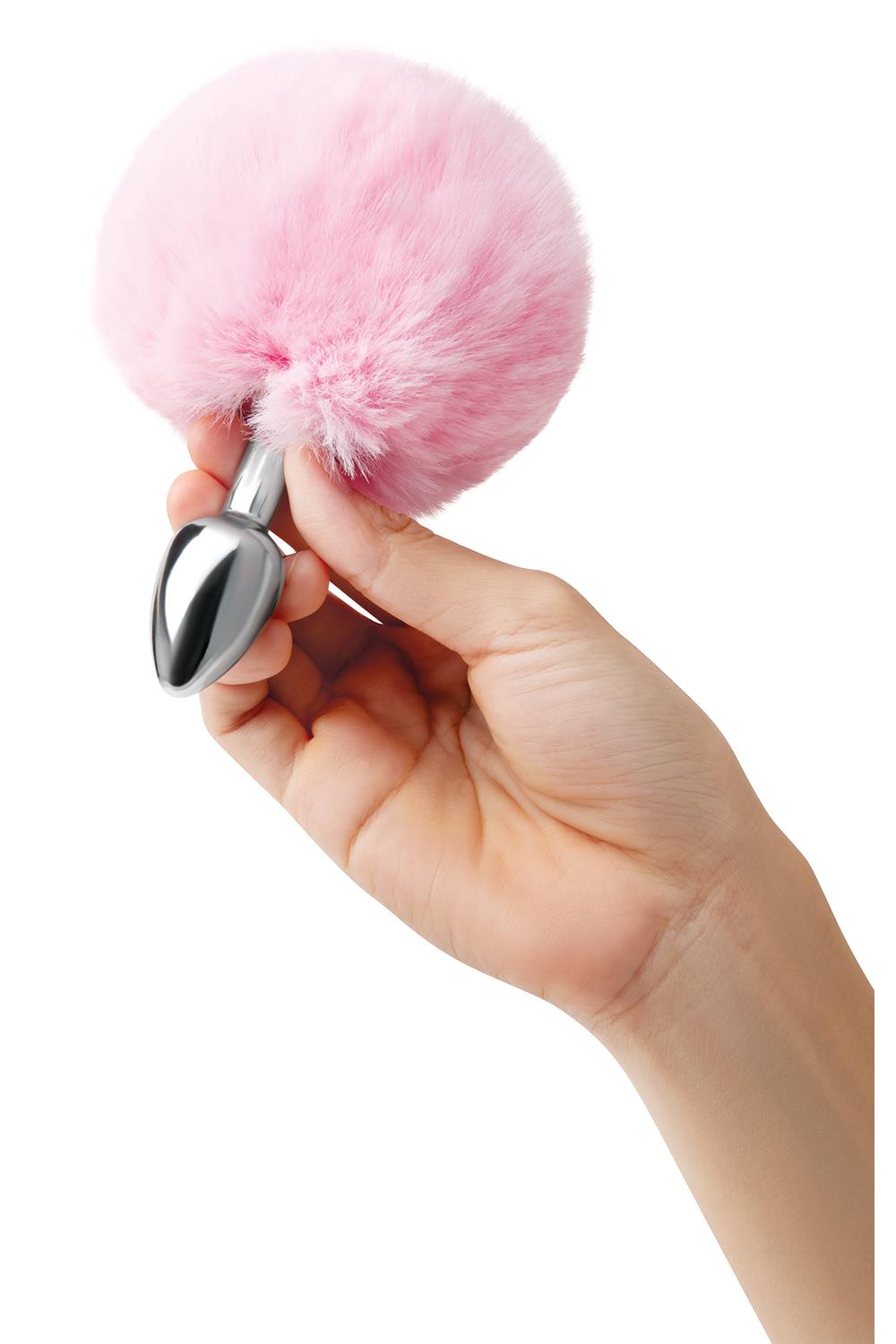 ANAL Butt Plugs Sem Vibração WHIPSMART PINK BUNNY TAIL METAL BUTT PLUG