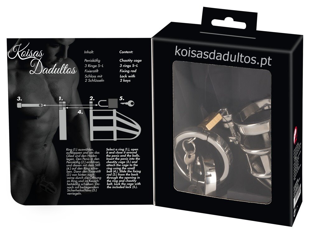 3702 Gaiola de Castidade em Aço Gaiola de Castidade em Aço