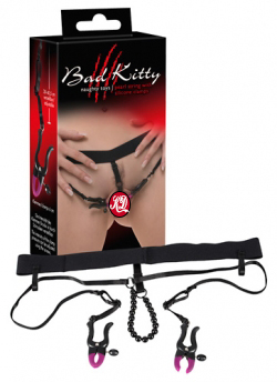 BDSM FETICHE Bondage String com Pinças Vaginais