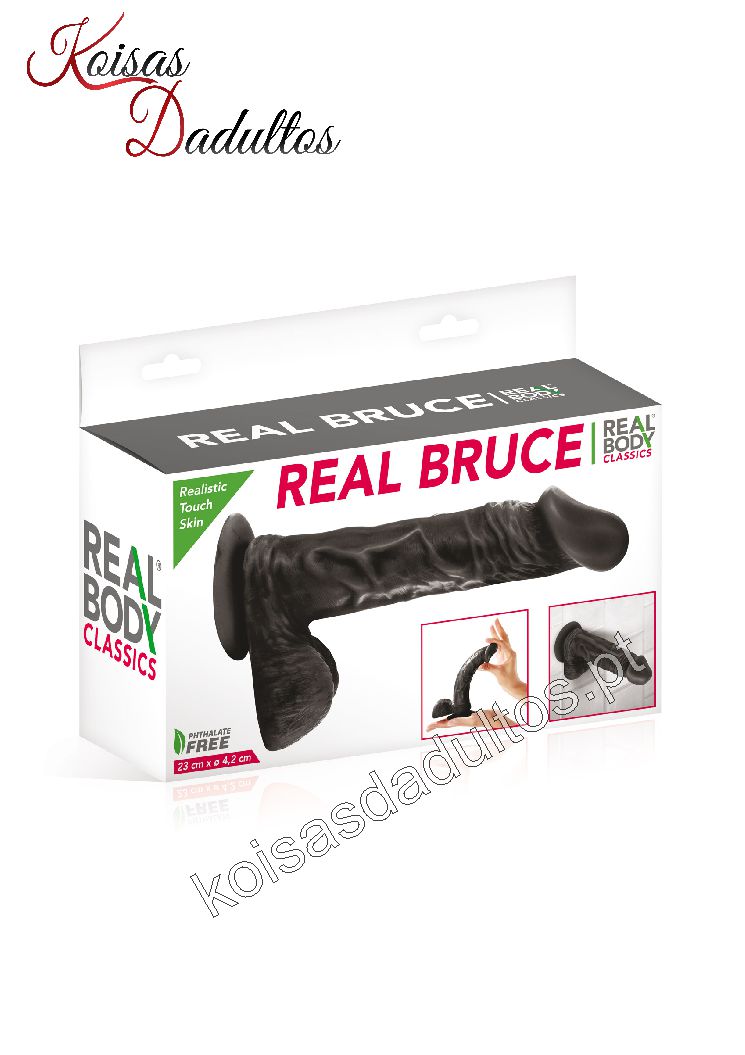 5141133010 Dong Realístico Bruce Black 23 cm Dong Realístico Bruce Black 23 cm