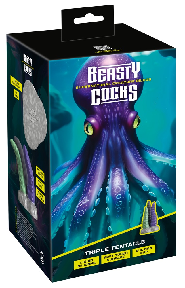 DONGS DILDOS Super Dongs Beasty Cocks Triple Tentacle Beasty Cocks Triple Tentacle