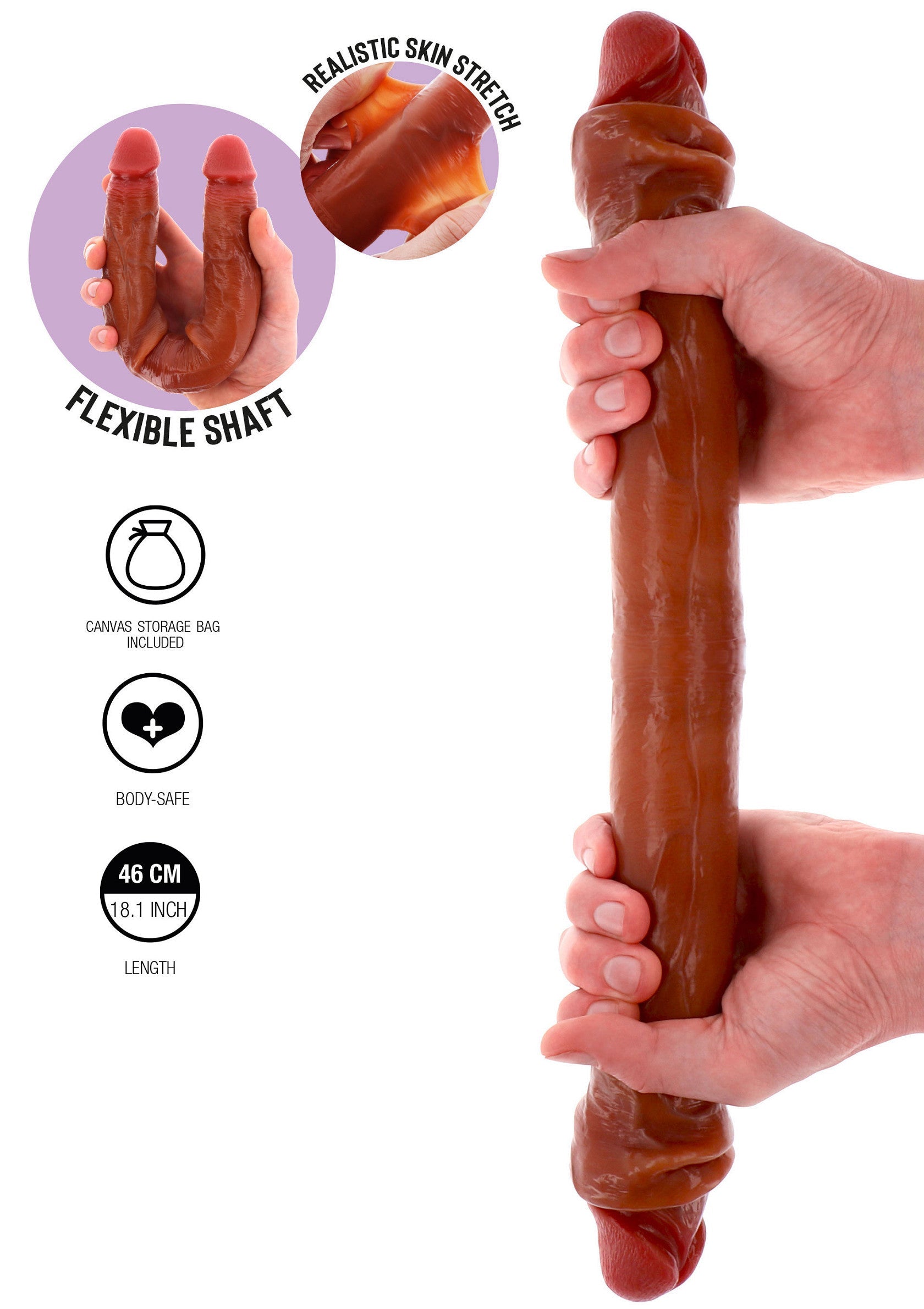 DONGS DILDOS Get Real Foreskin Double Dong 46 cm