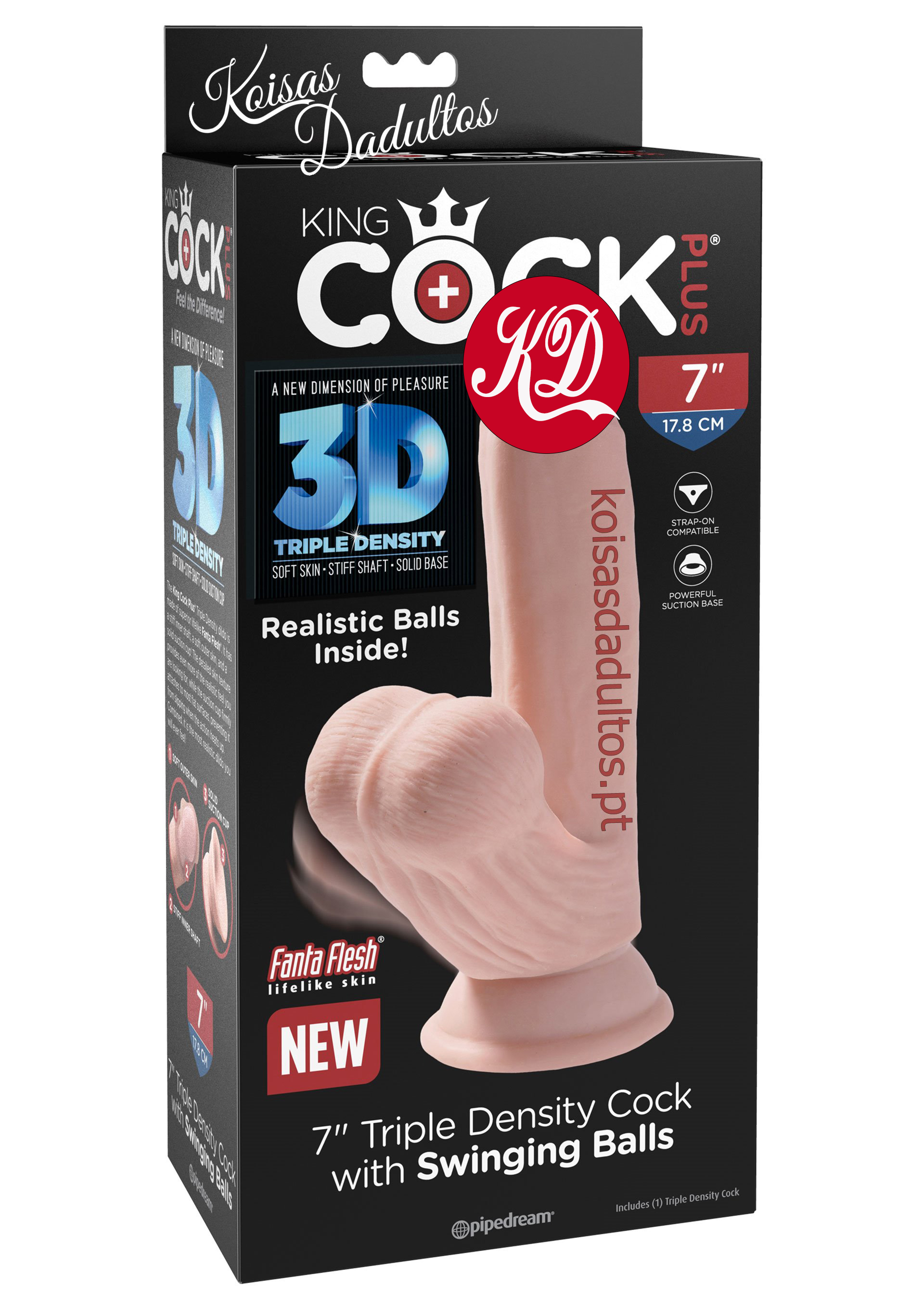SEXTOY MULHER King Cock Plus 3D King Cock Plus 3D
