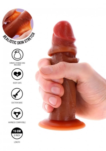 SEXTOY MULHER Get Real Foreskin Dong 15 cm Get Real Foreskin Dong 15 cm