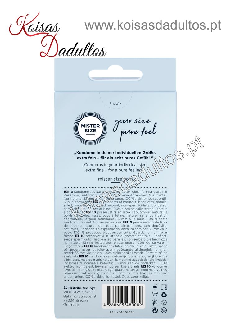 FARMÁCIA ERÓTICA Preservativos Mister Size 53 Preservativos Mister Size 53