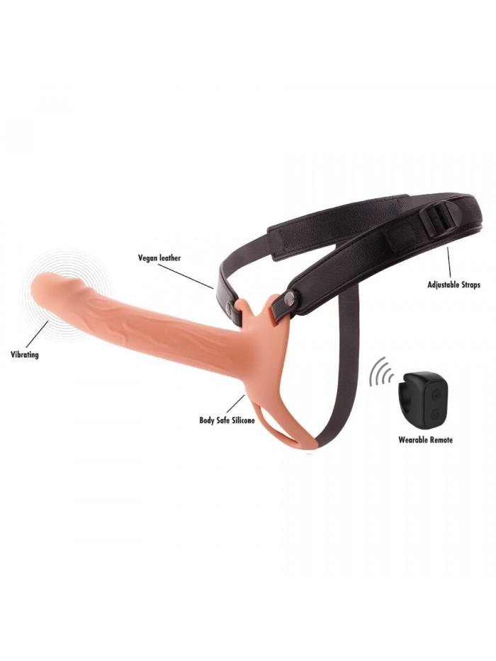 ACESS&Oacute;RIOS CASAL Hollow Penis Strap-on Vibrating Silicone 20 cm Hollow Penis Strap-on Vibrating Silicone 20 cm