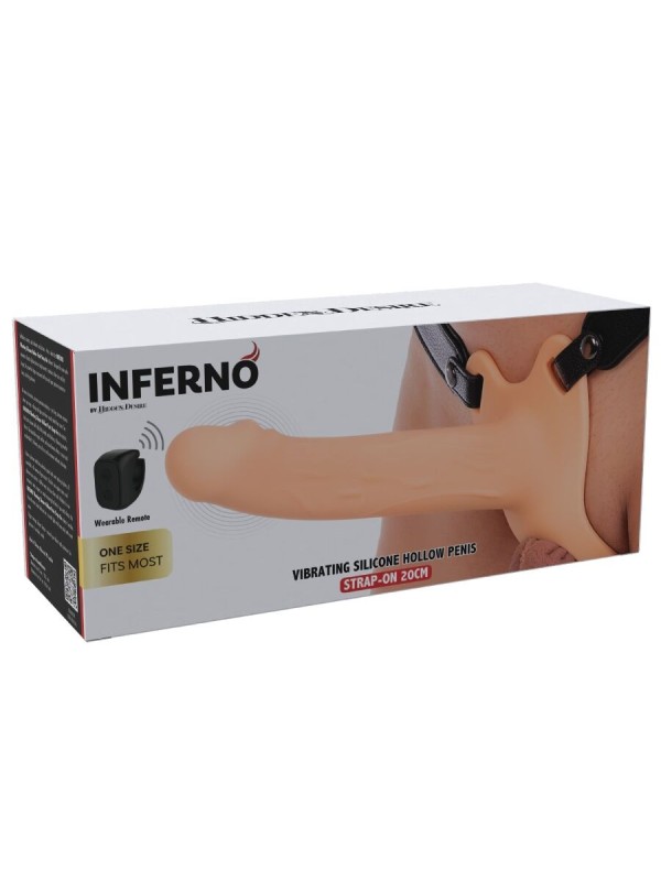 ACESS&Oacute;RIOS CASAL Hollow Penis Strap-on Vibrating Silicone 20 cm Hollow Penis Strap-on Vibrating Silicone 20 cm