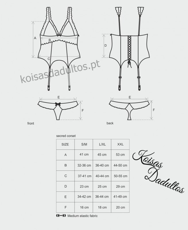 e29914 Conjunto Secred Corset Obsessive S/M Conjunto Secred Corset Obsessive S/M