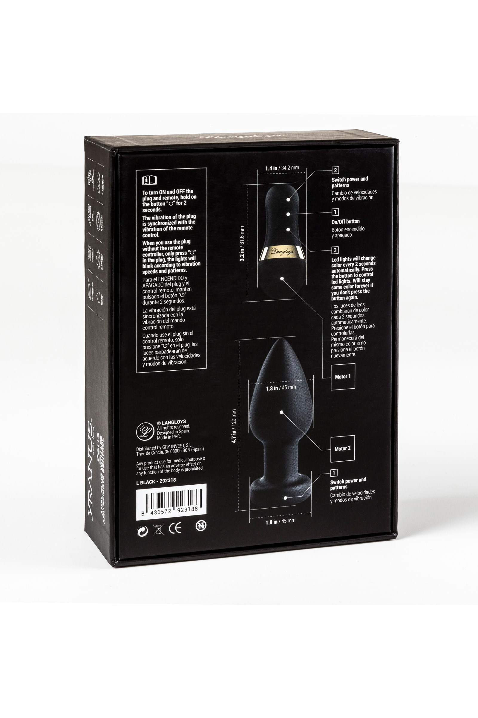 PRAZER MASCULINO Plug com Vibra&ccedil;&atilde;o e Leds Plug com Vibra&ccedil;&atilde;o e Leds