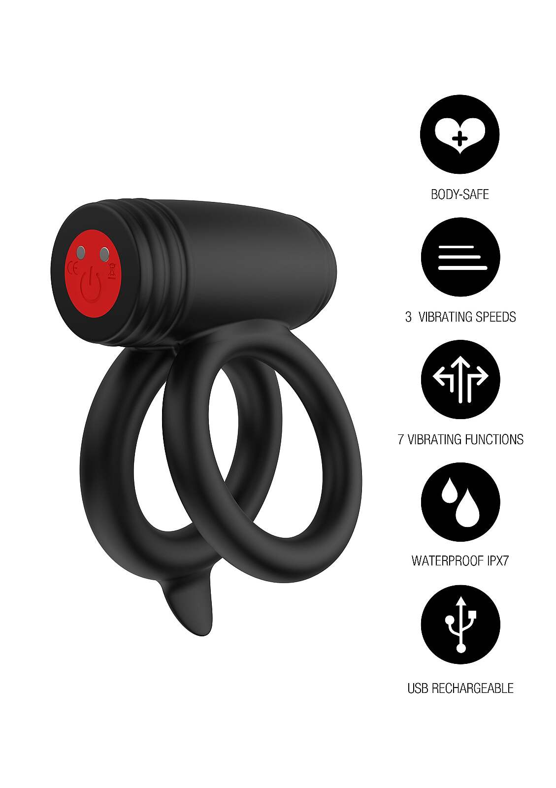 PRAZER MASCULINO Aneis Penianos Com Vibração Elite Power Twin C-Ring Elite Power Twin C-Ring