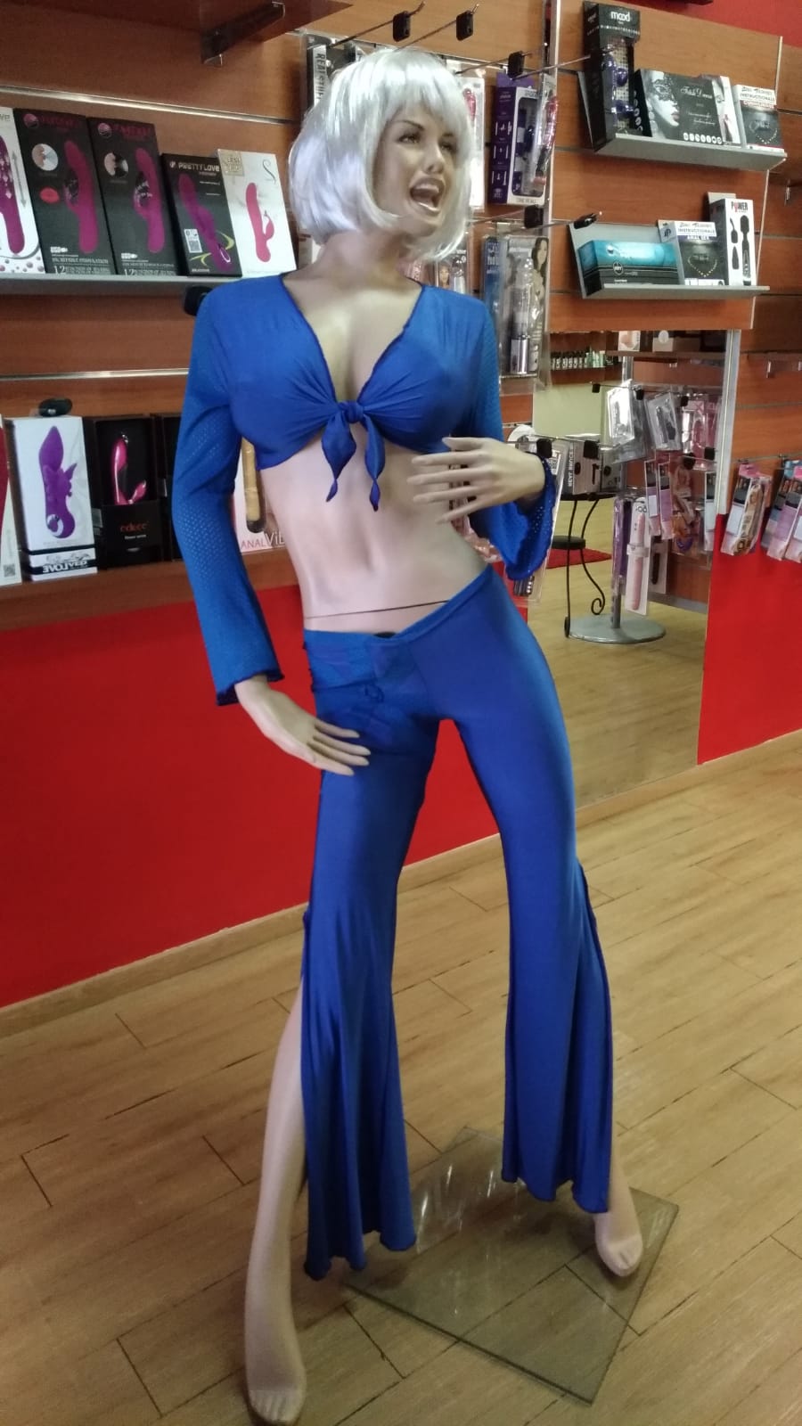 LINGERIE Roupa Sexy Calça e Top Azul