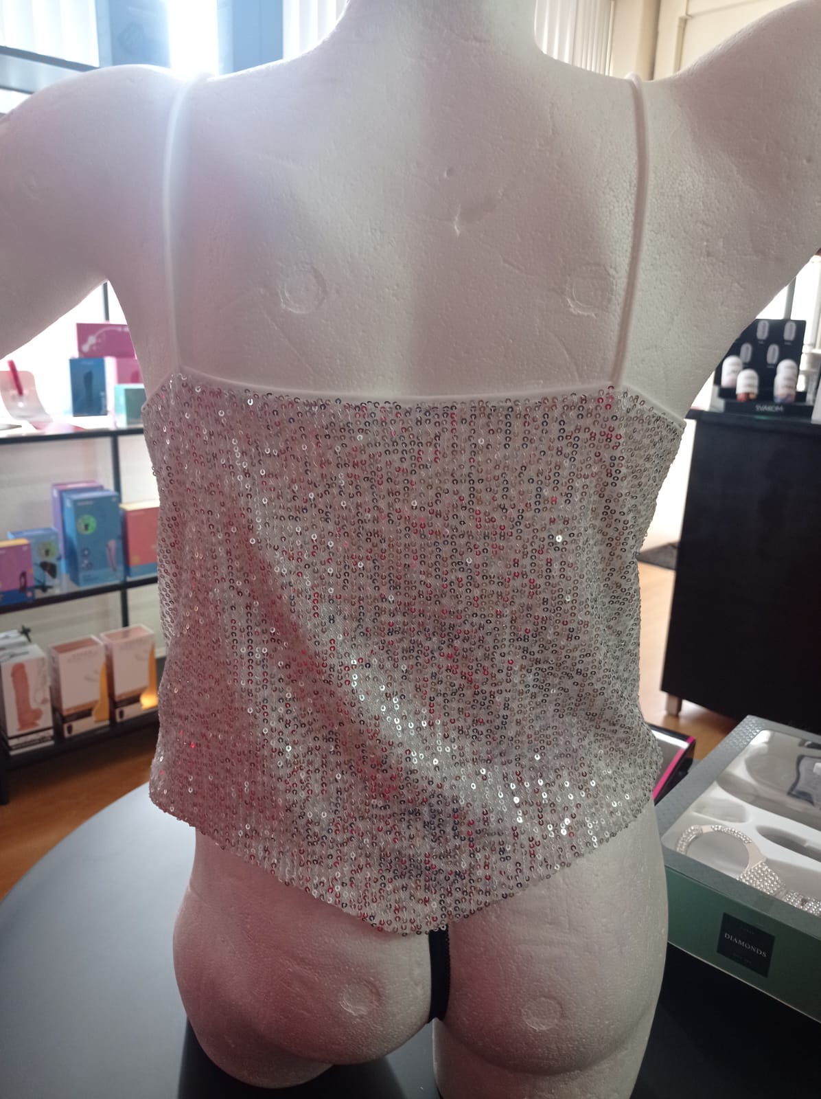 LINGERIE Top Lantejoulas Prata S Top Lantejoulas Prata S