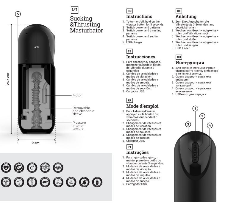 SEXTOY HOMEM MASTURBADOR M1 SUCTION / SUBE Y BAJA / VIBRACION MASTURBADOR M1 SUCTION / SUBE Y BAJA / VIBRACION