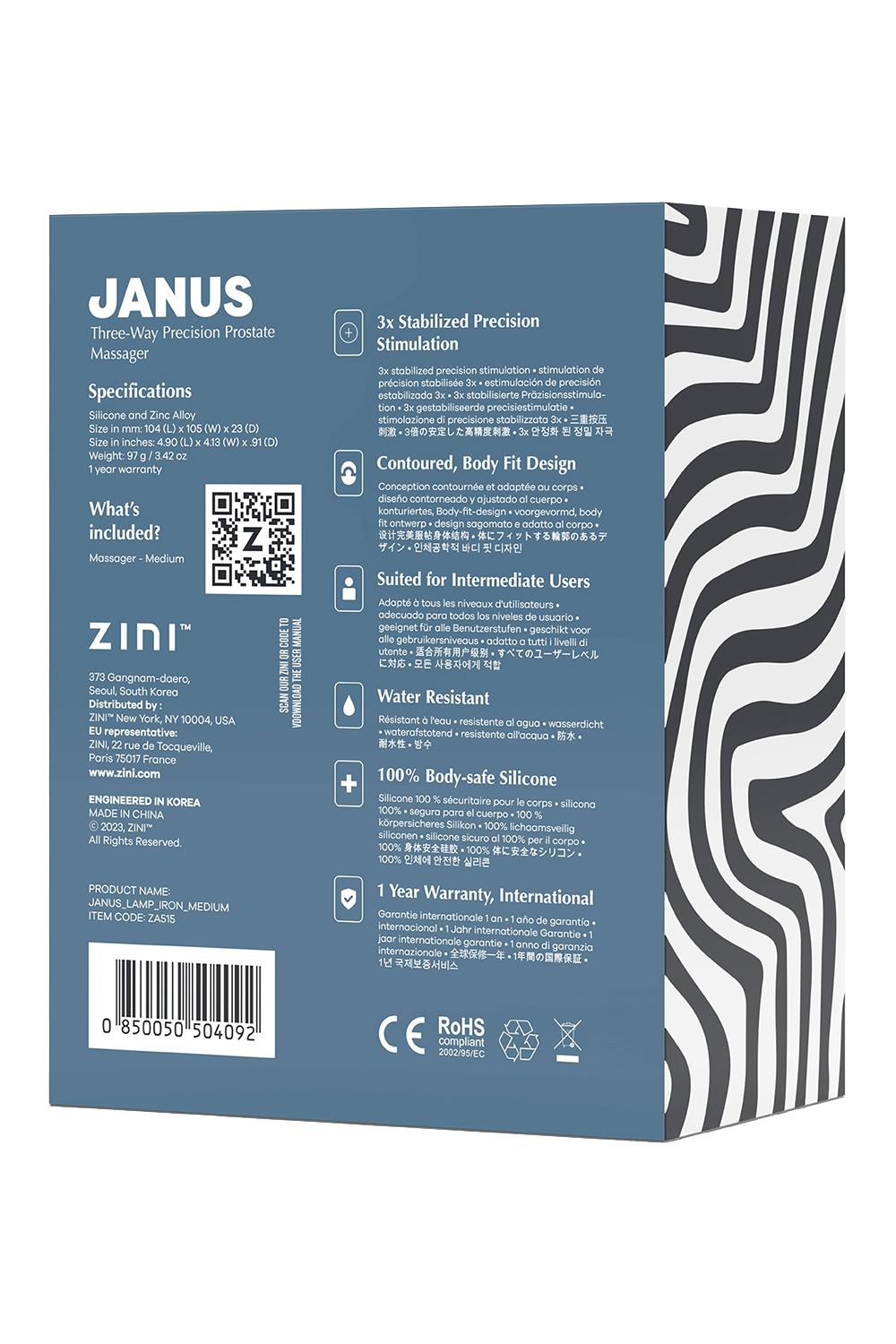 SEXTOY HOMEM Massajador Próstata Zini Janus Lamp Iron M Massajador Próstata Zini Janus Lamp Iron M