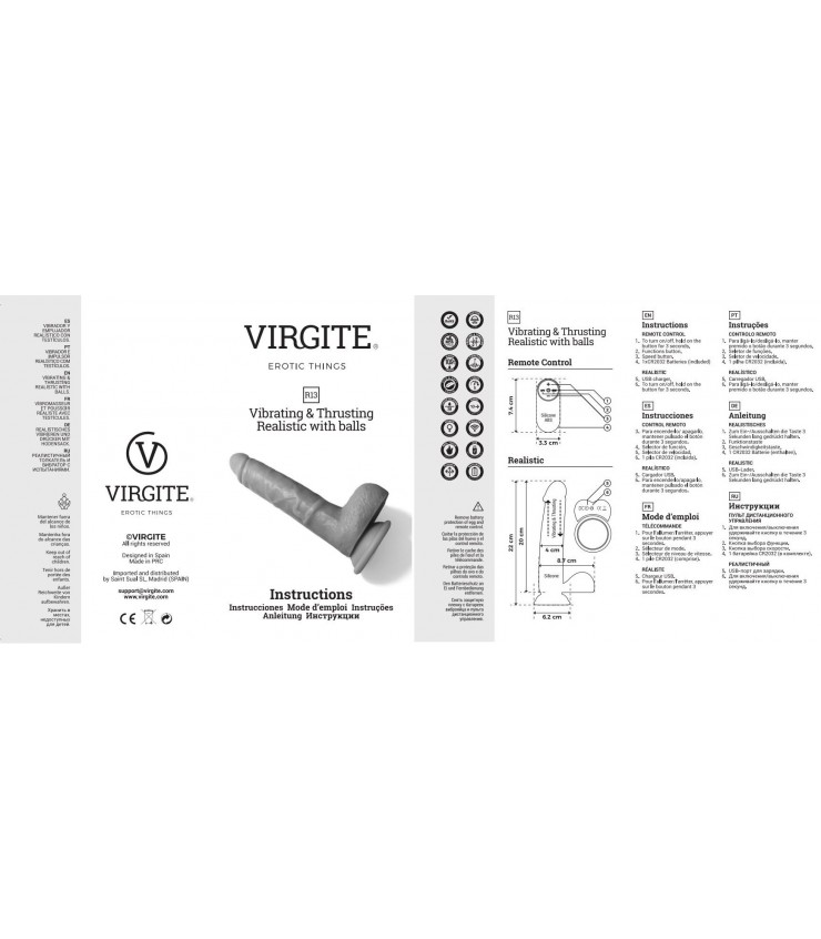 92136 Vibrador Realístico Sobe e Desce R13 Vibrador Realístico Sobe e Desce R13